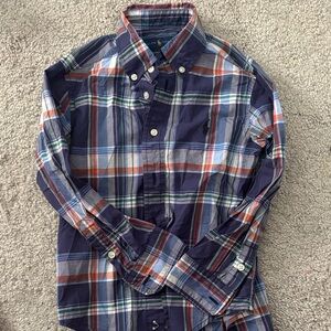 Ralph Lauren Kids Navy Plaid Button-Down Shirt